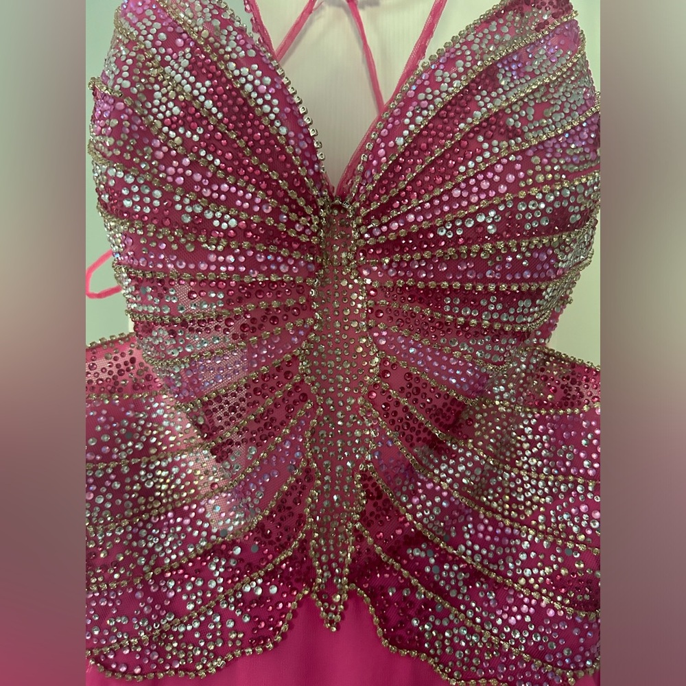 Jovani 000297 Beaded Butterfly Dress - Picture 6 of 12